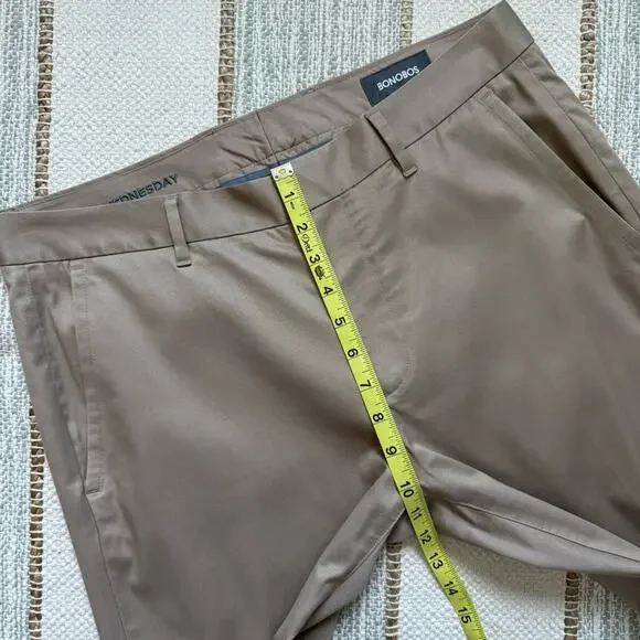Bonobos Weekday Wednesday Tan Khaki Mid Rise Straight Slim Leg Men’s Size 33x36 - Picture 7 of 10